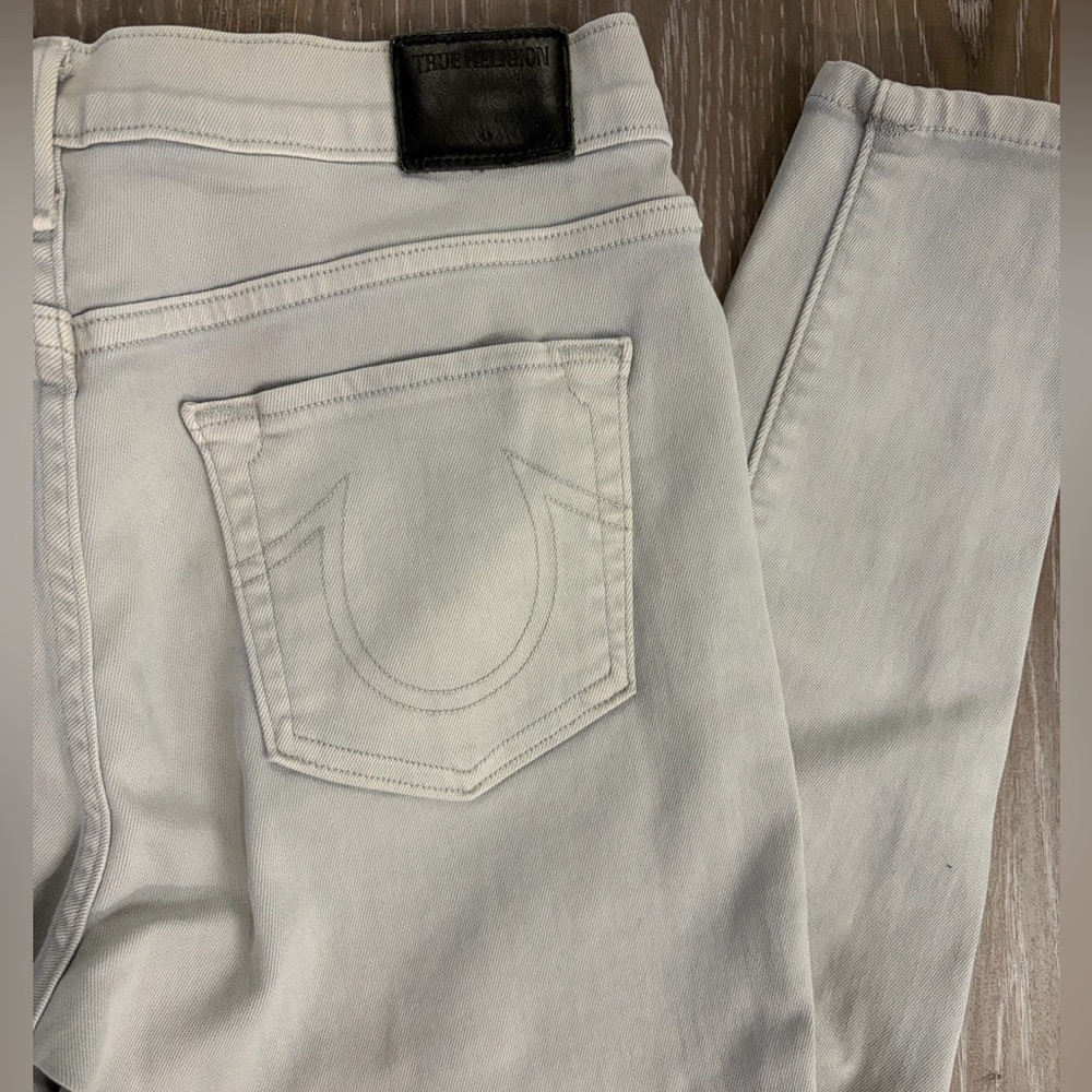 True Religion Women's Pale Gray Skinny Jeans